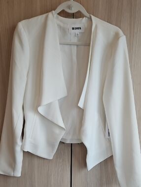 BB Dakota White Open Drape Front Blazer Jacket-NWT I